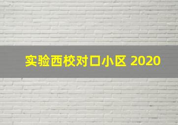 实验西校对口小区 2020